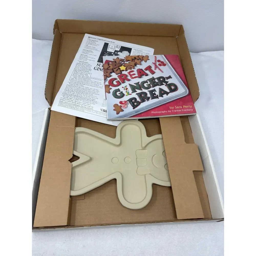 Vintage Gingerbread Man Stoneware‎ Sassafrass Superstone Mold Baking 1995 Large